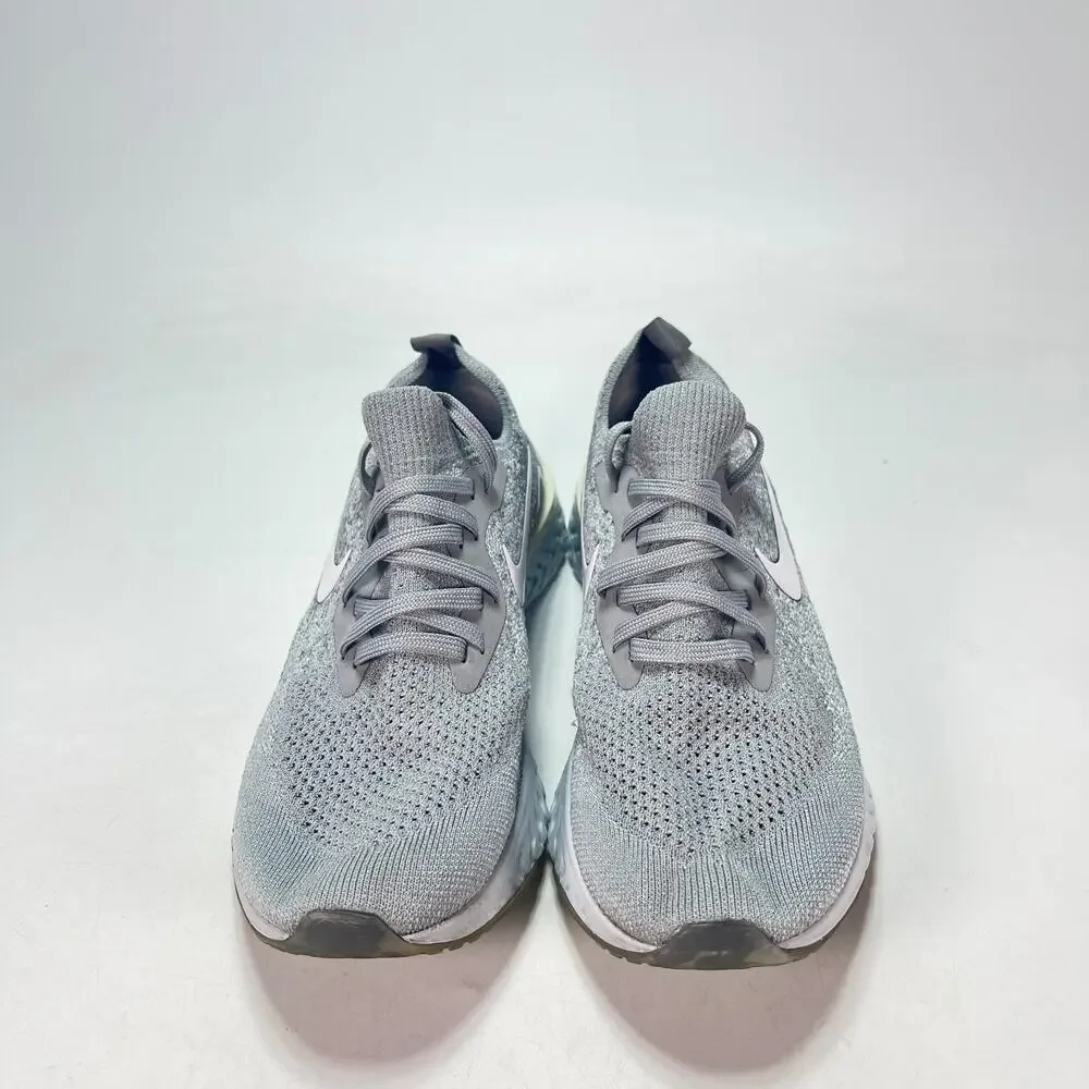 Nike Epic React Flyknit Wolf Grey Lace Up Running Shoes AQ0070-002 Womens Size 7